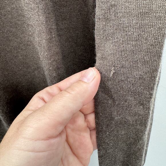Neiman Marcus Silk & Cashmere Mock Neck Sweater Womens XL Brown Quiet Luxury - Picture 5 of 9